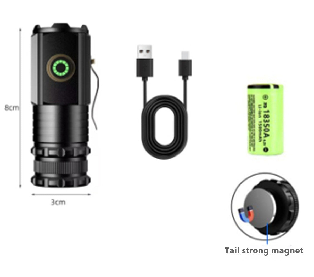 Small Flashlight Strong Super Bright Portable Rechargeable