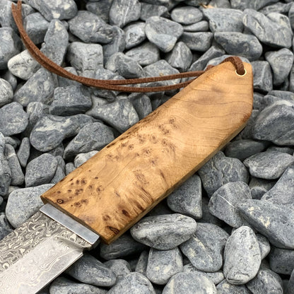 Outdoor Camping Forging Damascus Pattern Steel Short Knife