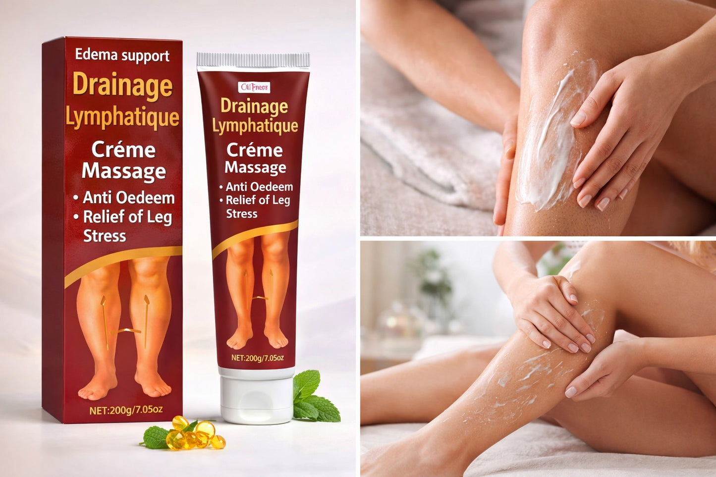 Drainage Lymphatique Massagecréme - Verzorgende ondersteuning voor vermoeide benen