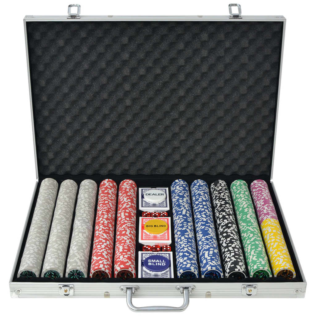 Pokerset Met 1000 Laser Chips Aluminium