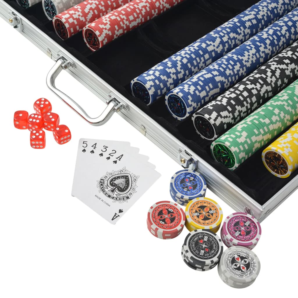 Pokerset Met 1000 Laser Chips Aluminium