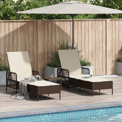 Ligstoel Met Kussen 3 Pcs Poly Rattan