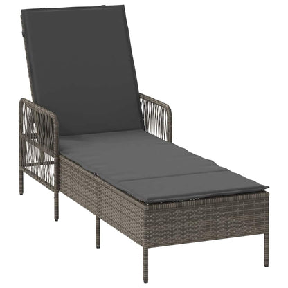 Ligstoel Met Kussen 3 Pcs Poly Rattan