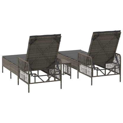 Ligstoel Met Kussen 3 Pcs Poly Rattan