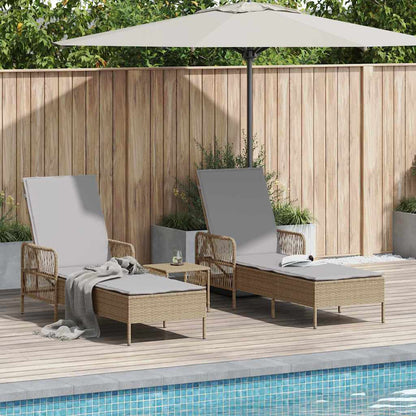 Ligstoel Met Kussen 3 Pcs Poly Rattan