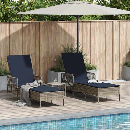 Ligstoel Met Kussen 3 Pcs Poly Rattan